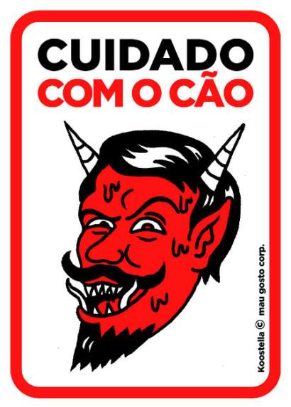 PLACA CUIDADO COM O CÃO